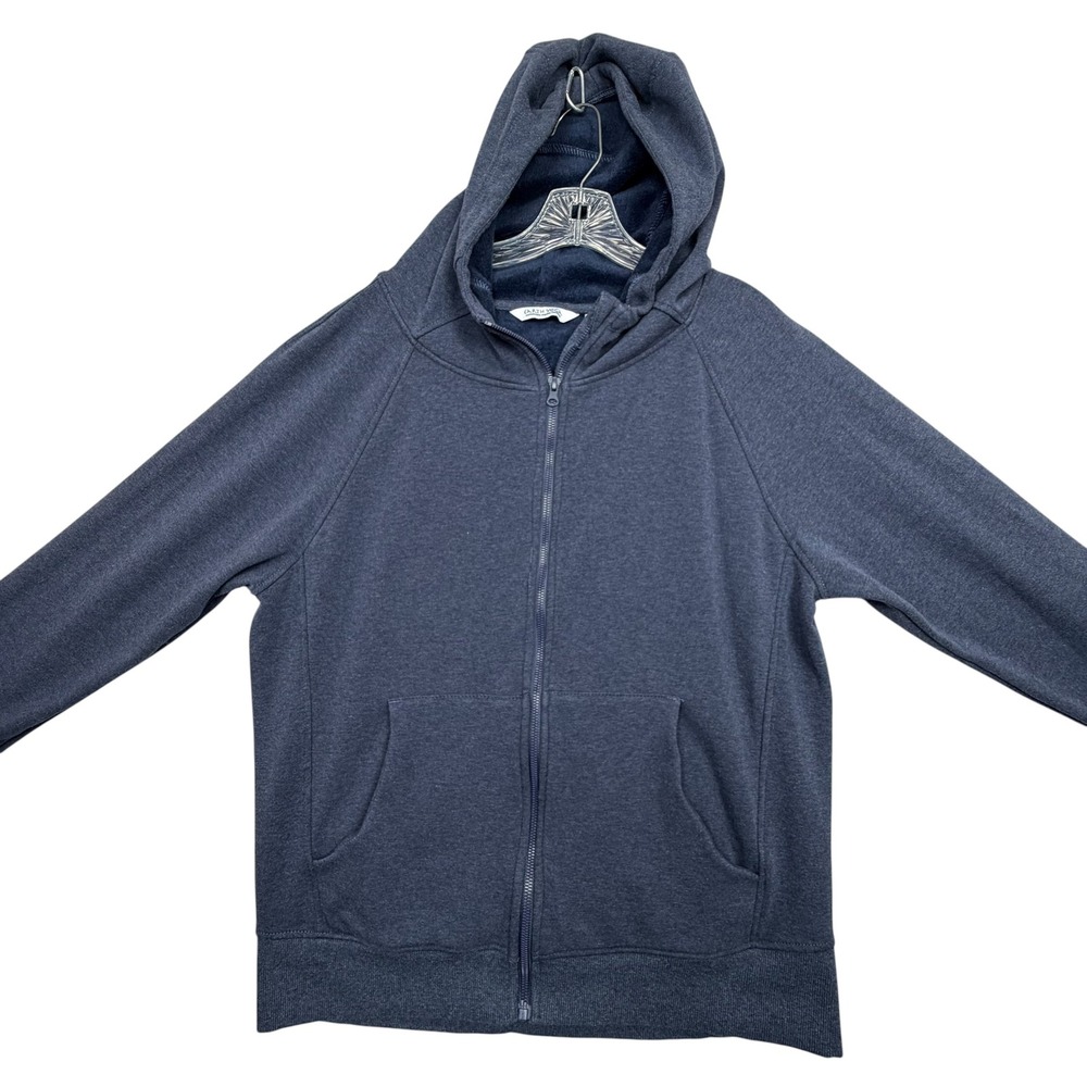 Earth Yoga Hoodie Women Large Blue Full‎ Zip Raglan Thumbhole Activewear Jacket